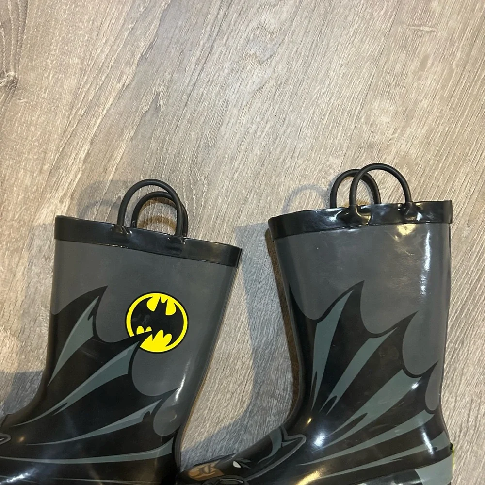 Black Batman Rain Boots kids size one